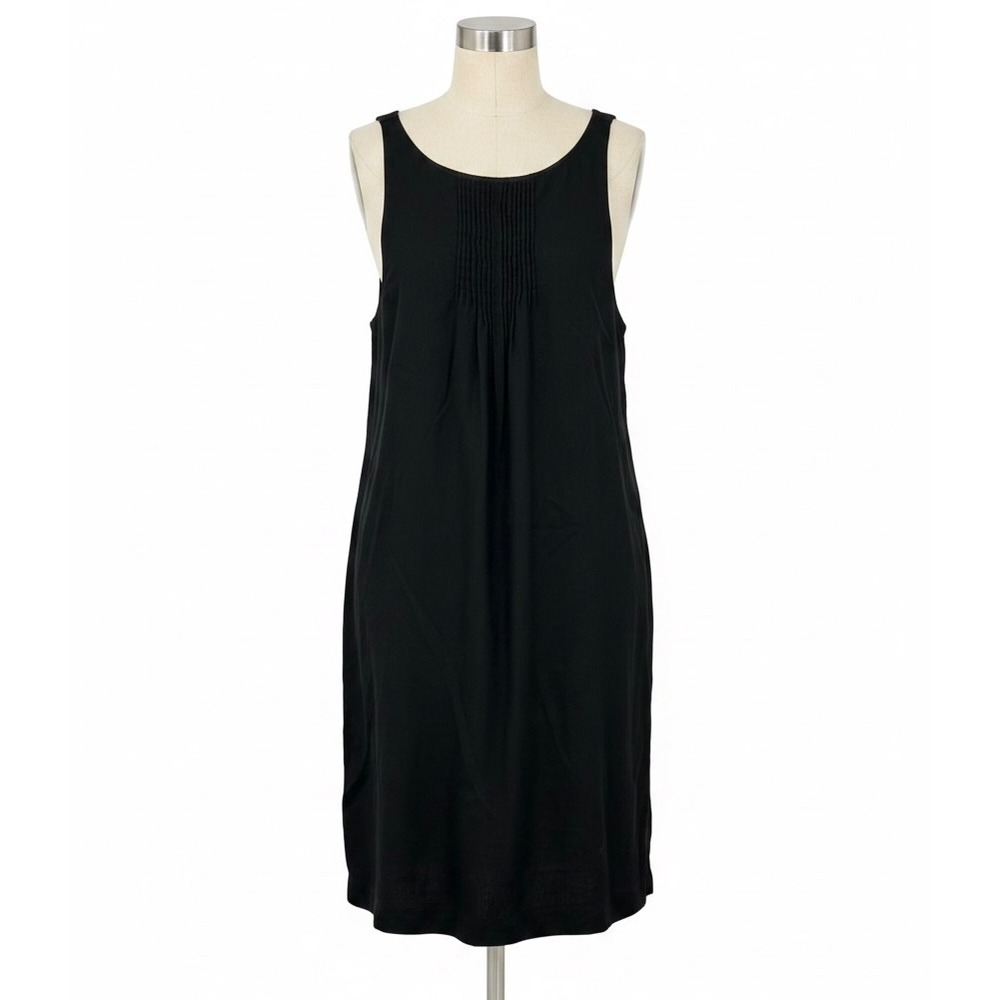 Vineyard Vines Black Linen Pintuck Sleeveless Shift Dress 4
